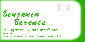 benjamin berente business card